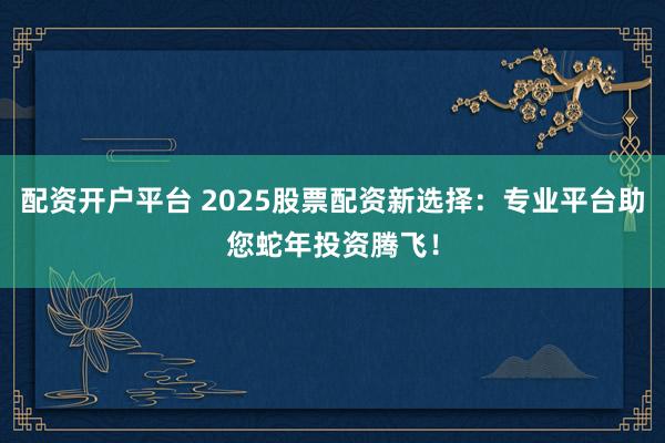 配资开户平台 2025股票配资新选择：专业平台助您蛇年投资腾飞！